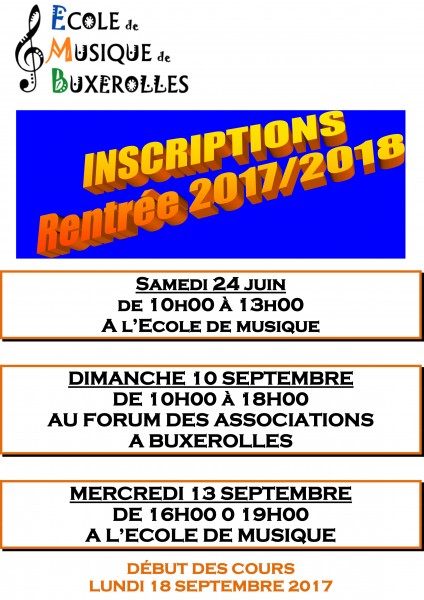 AFFICHE INSCRIPTIONS 2017 2018