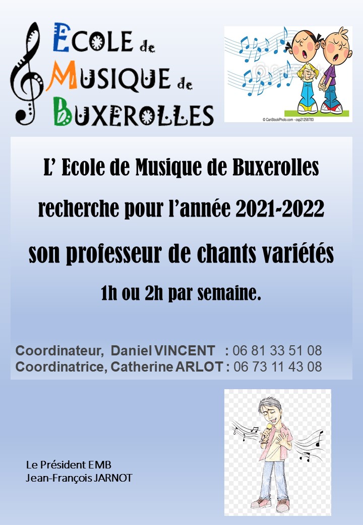 offre d'emplois professeur chants varitées   emb